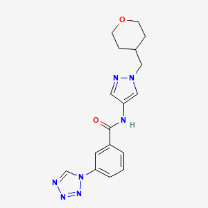 B2405537 N-(1-((tetrahydro-2H-pyran-4-yl)methyl)-1H-pyrazol-4-yl)-3-(1H-tetrazol-1-yl)benzamide CAS No. 1705187-55-8