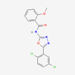 molecular formula C16H11Cl2N3O3 B2405636 N-[5-(2,5-dichlorophenyl)-1,3,4-oxadiazol-2-yl]-2-methoxybenzamide CAS No. 891138-83-3