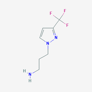 molecular formula C7H10F3N3 B2405638 3-(3-Trifluoromethyl-pyrazol-1-yl)-propylamine CAS No. 1006455-31-7