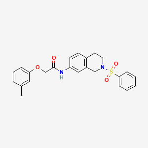 molecular formula C24H24N2O4S B2405650 N-(2-(phenylsulfonyl)-1,2,3,4-tetrahydroisoquinolin-7-yl)-2-(m-tolyloxy)acetamide CAS No. 954683-69-3
