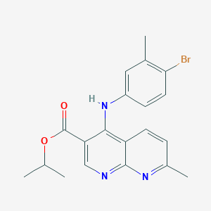 molecular formula C20H20BrN3O2 B2405652 propan-2-yl 4-[(4-bromo-3-methylphenyl)amino]-7-methyl-1,8-naphthyridine-3-carboxylate CAS No. 1251584-50-5