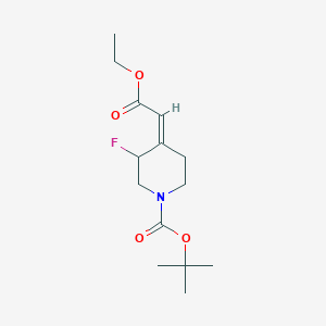molecular formula C14H22FNO4 B2405660 Tert-butyl (4Z)-4-(2-ethoxy-2-oxoethylidene)-3-fluoropiperidine-1-carboxylate CAS No. 317360-03-5