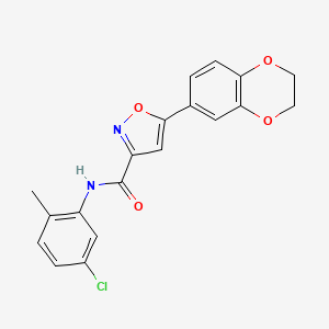 molecular formula C19H15ClN2O4 B2405661 N-(5-chloro-2-methylphenyl)-5-(2,3-dihydro-1,4-benzodioxin-6-yl)-1,2-oxazole-3-carboxamide CAS No. 898476-48-7