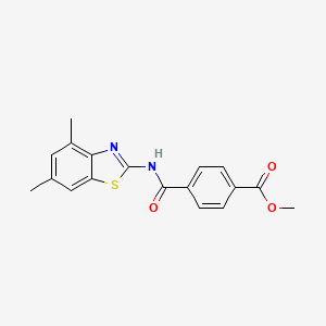 molecular formula C18H16N2O3S B2405669 Methyl 4-[(4,6-dimethyl-1,3-benzothiazol-2-yl)carbamoyl]benzoate CAS No. 361190-57-0