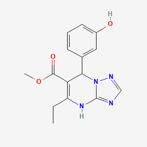 molecular formula C15H16N4O3 B2405677 methyl 5-ethyl-7-(3-hydroxyphenyl)-4H,7H-[1,2,4]triazolo[1,5-a]pyrimidine-6-carboxylate CAS No. 879935-79-2