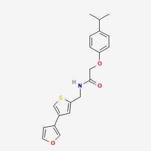 molecular formula C20H21NO3S B2405680 N-[[4-(Furan-3-yl)thiophen-2-yl]methyl]-2-(4-propan-2-ylphenoxy)acetamide CAS No. 2379978-62-6