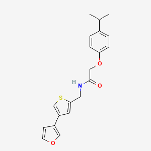 B2405680 N-[[4-(Furan-3-yl)thiophen-2-yl]methyl]-2-(4-propan-2-ylphenoxy)acetamide CAS No. 2379978-62-6