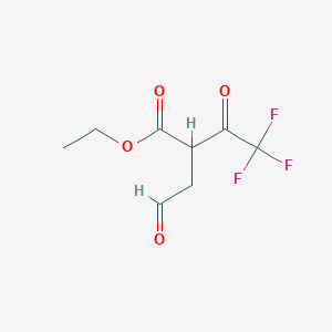 molecular formula C8H9F3O4 B2405687 Ethyl 4,4,4-trifluoro-3-oxo-2-(2-oxoethyl)butanoate CAS No. 21983-84-6