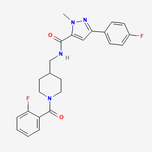 N-((1-(2-fluorobenzoyl)piperidin-4-yl)methyl)-3-(4-fluorophenyl)-1-methyl-1H-pyrazole-5-carboxamide