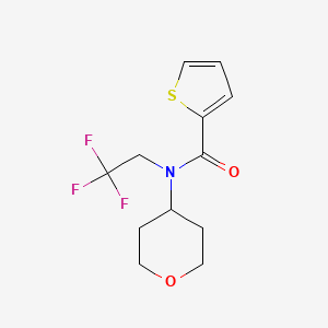 molecular formula C12H14F3NO2S B2405722 N-(oxan-4-yl)-N-(2,2,2-trifluoroethyl)thiophene-2-carboxamide CAS No. 1396861-47-4