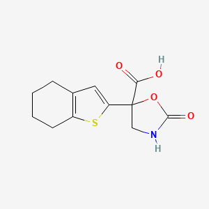 B2405723 2-Oxo-5-(4,5,6,7-tetrahydro-1-benzothiophen-2-yl)-1,3-oxazolidine-5-carboxylic acid CAS No. 2248290-30-2