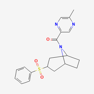 (5-methylpyrazin-2-yl)((1R,5S)-3-(phenylsulfonyl)-8-azabicyclo[3.2.1]octan-8-yl)methanone