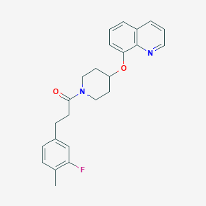3-(3-Fluoro-4-methylphenyl)-1-(4-(quinolin-8-yloxy)piperidin-1-yl)propan-1-one