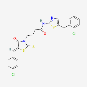 (Z)-N-(5-(2-chlorobenzyl)thiazol-2-yl)-4-(5-(4-chlorobenzylidene)-4-oxo-2-thioxothiazolidin-3-yl)butanamide