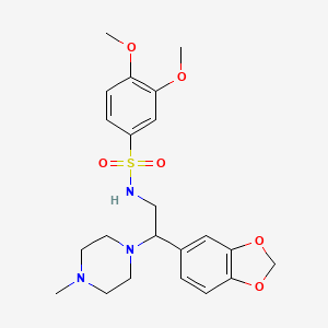 N-(2-(benzo[d][1,3]dioxol-5-yl)-2-(4-methylpiperazin-1-yl)ethyl)-3,4-dimethoxybenzenesulfonamide