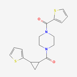 Thiophen-2-yl(4-(2-(thiophen-2-yl)cyclopropanecarbonyl)piperazin-1-yl)methanone