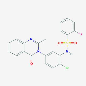 N-[2-chloro-5-(2-methyl-4-oxoquinazolin-3-yl)phenyl]-2-fluorobenzenesulfonamide