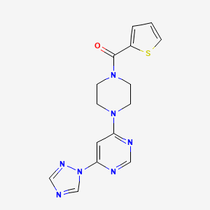 (4-(6-(1H-1,2,4-triazol-1-yl)pyrimidin-4-yl)piperazin-1-yl)(thiophen-2-yl)methanone