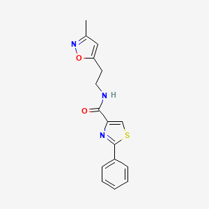 N-(2-(3-methylisoxazol-5-yl)ethyl)-2-phenylthiazole-4-carboxamide