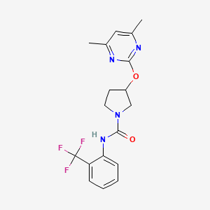 3-((4,6-dimethylpyrimidin-2-yl)oxy)-N-(2-(trifluoromethyl)phenyl)pyrrolidine-1-carboxamide