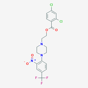 2-{4-[2-Nitro-4-(trifluoromethyl)phenyl]piperazino}ethyl 2,4-dichlorobenzenecarboxylate