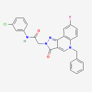 2-(5-benzyl-8-fluoro-3-oxo-3,5-dihydro-2H-pyrazolo[4,3-c]quinolin-2-yl)-N-(3-chlorophenyl)acetamide
