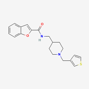 molecular formula C20H22N2O2S B2405785 N-((1-(thiophen-3-ylmethyl)piperidin-4-yl)methyl)benzofuran-2-carboxamide CAS No. 1234904-89-2