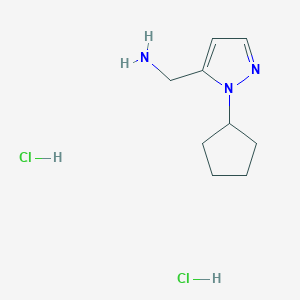 (2-Cyclopentylpyrazol-3-yl)methanamine;dihydrochloride