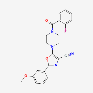molecular formula C22H19FN4O3 B2405793 5-(4-(2-Fluorobenzoyl)piperazin-1-yl)-2-(3-methoxyphenyl)oxazole-4-carbonitrile CAS No. 903190-02-3