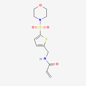 molecular formula C12H16N2O4S2 B2405794 N-{[5-(morpholine-4-sulfonyl)thiophen-2-yl]methyl}prop-2-enamide CAS No. 2094814-94-3
