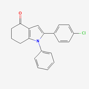 molecular formula C20H16ClNO B2405798 2-(4-chlorophenyl)-1-phenyl-1,5,6,7-tetrahydro-4H-indol-4-one CAS No. 14073-28-0