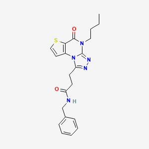 molecular formula C21H23N5O2S B2405799 N-benzyl-3-(4-butyl-5-oxo-4,5-dihydrothieno[2,3-e][1,2,4]triazolo[4,3-a]pyrimidin-1-yl)propanamide CAS No. 1189735-91-8