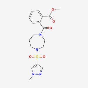 methyl 2-(4-((1-methyl-1H-pyrazol-4-yl)sulfonyl)-1,4-diazepane-1-carbonyl)benzoate