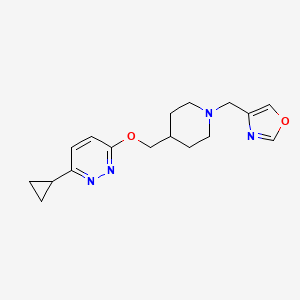4-[[4-[(6-Cyclopropylpyridazin-3-yl)oxymethyl]piperidin-1-yl]methyl]-1,3-oxazole