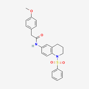 2-(4-methoxyphenyl)-N-(1-(phenylsulfonyl)-1,2,3,4-tetrahydroquinolin-6-yl)acetamide