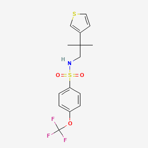 molecular formula C15H16F3NO3S2 B2405841 N-(2-methyl-2-(thiophen-3-yl)propyl)-4-(trifluoromethoxy)benzenesulfonamide CAS No. 2309605-72-7