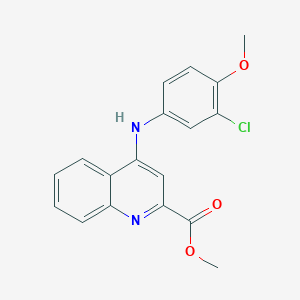 molecular formula C18H15ClN2O3 B2405860 methyl 4-[(3-chloro-4-methoxyphenyl)amino]quinoline-2-carboxylate CAS No. 1207039-13-1