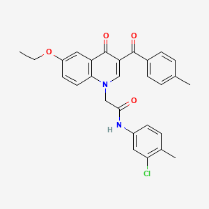 molecular formula C28H25ClN2O4 B2405876 N-(3-chloro-4-methylphenyl)-2-(6-ethoxy-3-(4-methylbenzoyl)-4-oxoquinolin-1(4H)-yl)acetamide CAS No. 895651-07-7