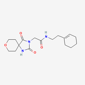 N-[2-(1-cyclohexenyl)ethyl]-2-(2,4-dioxo-8-oxa-1,3-diazaspiro[4.5]dec-3-yl)acetamide