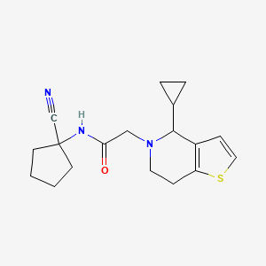 molecular formula C18H23N3OS B2405880 N-(1-cyanocyclopentyl)-2-(4-cyclopropyl-6,7-dihydro-4H-thieno[3,2-c]pyridin-5-yl)acetamide CAS No. 950123-39-4