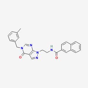 molecular formula C26H23N5O2 B2405883 N-(2-(5-(3-methylbenzyl)-4-oxo-4,5-dihydro-1H-pyrazolo[3,4-d]pyrimidin-1-yl)ethyl)-2-naphthamide CAS No. 922087-85-2