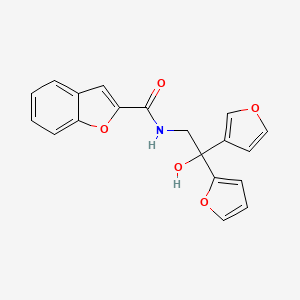 molecular formula C19H15NO5 B2405884 N-[2-(furan-2-yl)-2-(furan-3-yl)-2-hydroxyethyl]-1-benzofuran-2-carboxamide CAS No. 2034621-11-7