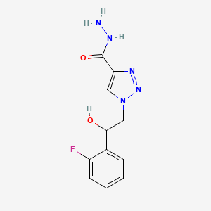 molecular formula C11H12FN5O2 B2405891 1-[2-(2-fluorophenyl)-2-hydroxyethyl]-1H-1,2,3-triazole-4-carbohydrazide CAS No. 1923094-31-8