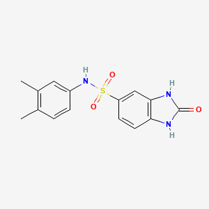molecular formula C15H15N3O3S B2405892 N-(3,4-dimethylphenyl)-2-oxo-2,3-dihydro-1H-1,3-benzodiazole-5-sulfonamide CAS No. 701969-93-9