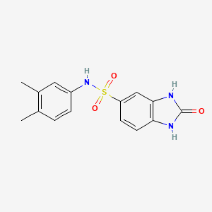 molecular formula C15H15N3O3S B2405892 N-(3,4-dimethylphenyl)-2-oxo-1,3-dihydrobenzimidazole-5-sulfonamide CAS No. 701969-93-9