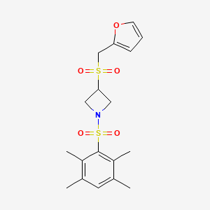 3-((Furan-2-ylmethyl)sulfonyl)-1-((2,3,5,6-tetramethylphenyl)sulfonyl)azetidine