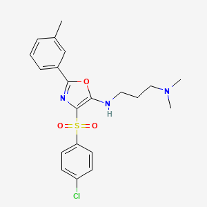 N1-(4-((4-chlorophenyl)sulfonyl)-2-(m-tolyl)oxazol-5-yl)-N3,N3-dimethylpropane-1,3-diamine
