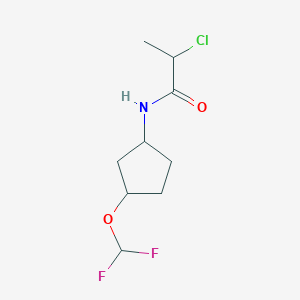 2-Chloro-N-[3-(difluoromethoxy)cyclopentyl]propanamide