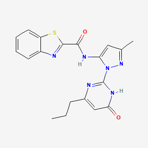 N-(3-methyl-1-(6-oxo-4-propyl-1,6-dihydropyrimidin-2-yl)-1H-pyrazol-5-yl)benzo[d]thiazole-2-carboxamide