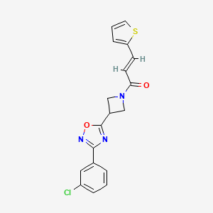 (E)-1-(3-(3-(3-chlorophenyl)-1,2,4-oxadiazol-5-yl)azetidin-1-yl)-3-(thiophen-2-yl)prop-2-en-1-one